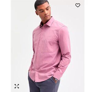 Alfani Mens Regular Fit Rose Pink Button-Down Shirt M 15-15.5 Neck 34-35 Sleeve